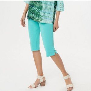 Bob Mackie Cotton Ponte Pedal Pushers Pull-On Pant